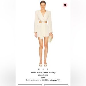 L’Academie Heron blazer dress. Size small, ivory. Worn once, great condition!